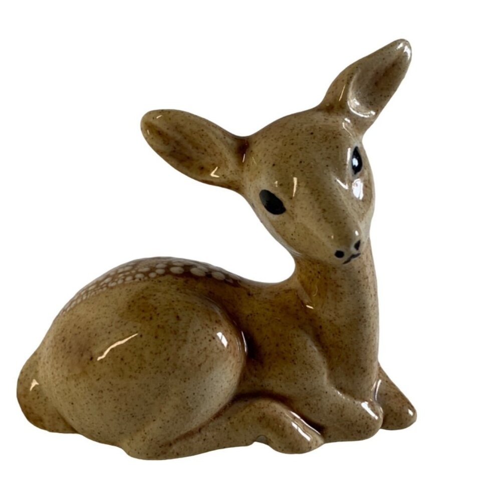 Vintage Tan Deer Fawn Bone China Figure 2.5 inch Tall